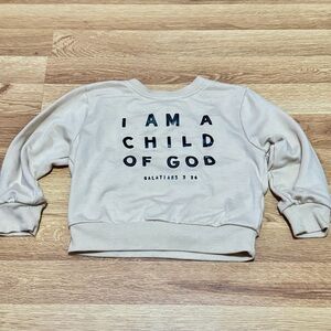 I AM A CHILD OF GOD Kids Crewneck Sweatshirt - Cream Toddler Size 90 (2T)